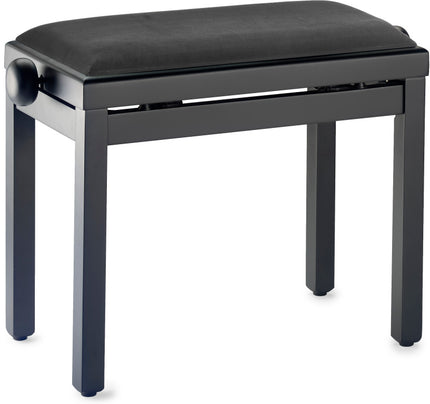 PB39BKMVBK Black Pianobench Mat+Velvettop