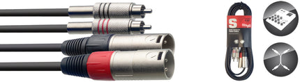 STC6CMXM 6M/20Ft Twin Cable Rcam-Xlrm