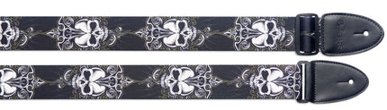 STEBLACKSKULL Terylene Guit Strap/Black Skul