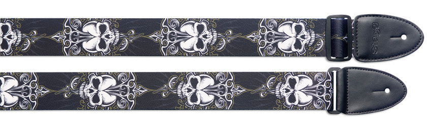 STEBLACKSKULL Terylene Guit Strap/Black Skul