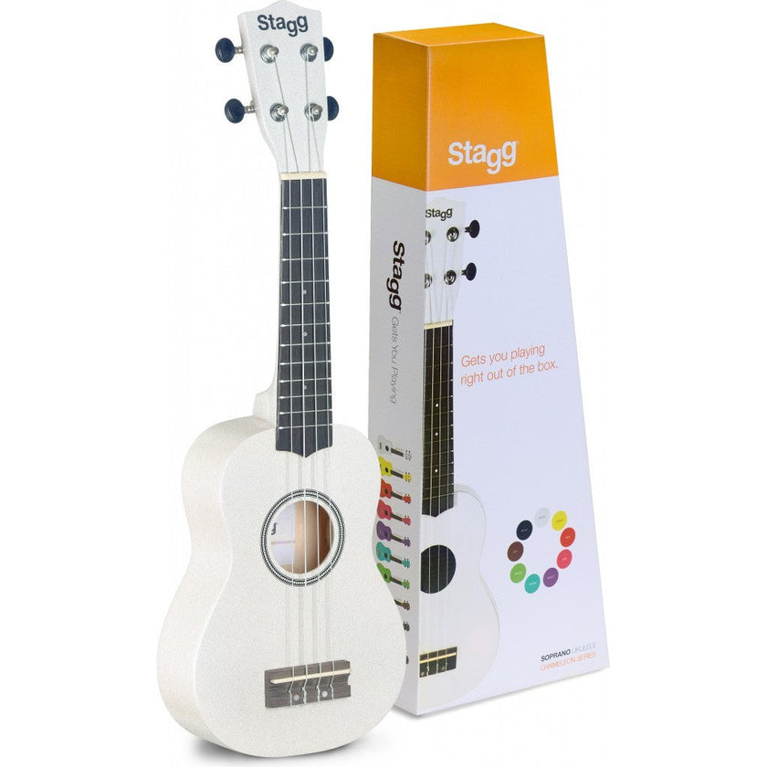 US-WHITE Soprano Ukulele White+Bag