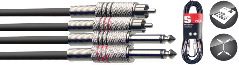 STC6PCM 6M/20Ft Twin Cable Plug-Rcam