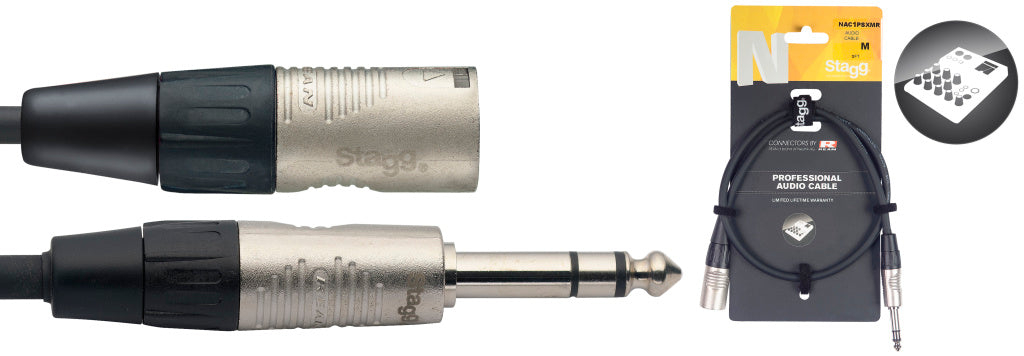 NAC1PSXMR 1M/3F Audio Cbl Xlrm-St Plg Dl