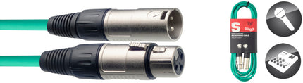 SMC3CGR 3M/10F Green Mic Cbl Xlrf-Xlrm