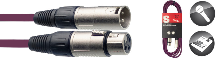 SMC3CPP 3M/10F Purple Miccbl Xlrf-Xlrm