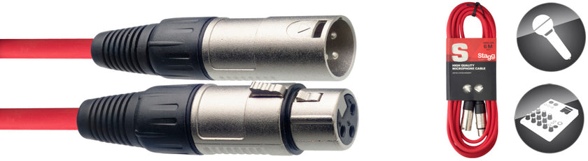 SMC6CRD 6M/20F Red Mike Cbl Xlrf-Xlrm