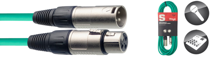 SMC10CGR 10M/33F Green Miccbl Xlrf-Xlrm