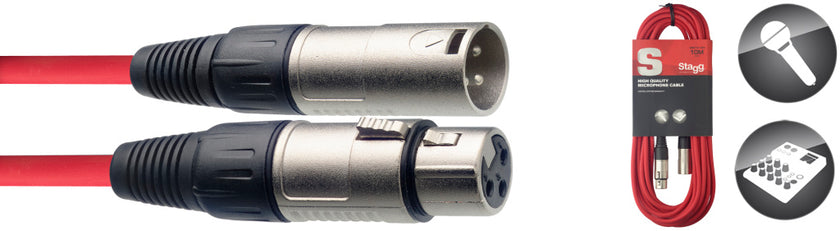 SMC10CRD 10M/33F Red Mic Cbl Xlrf-Xlrm