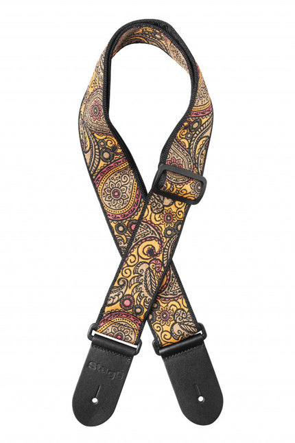 SWO-PSLY1ORA Woven Strap Paisley1 Orange