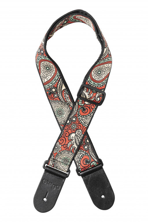 SWO-PSLY1RED Woven Strap Paisley1 Red