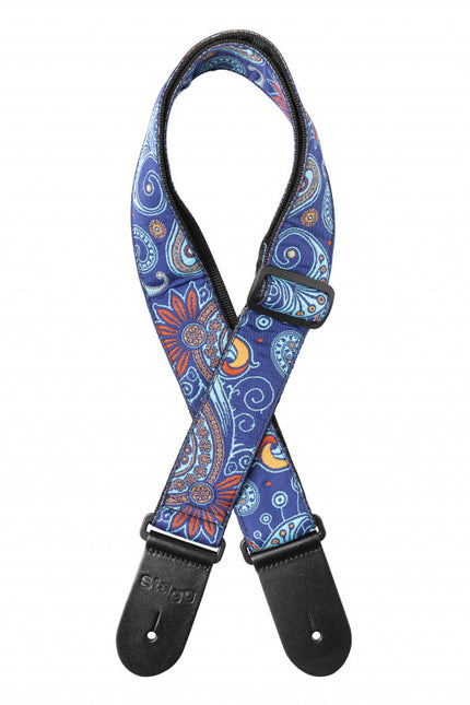 SWO-PSLY2BLU Woven Strap Paisley2 Blue