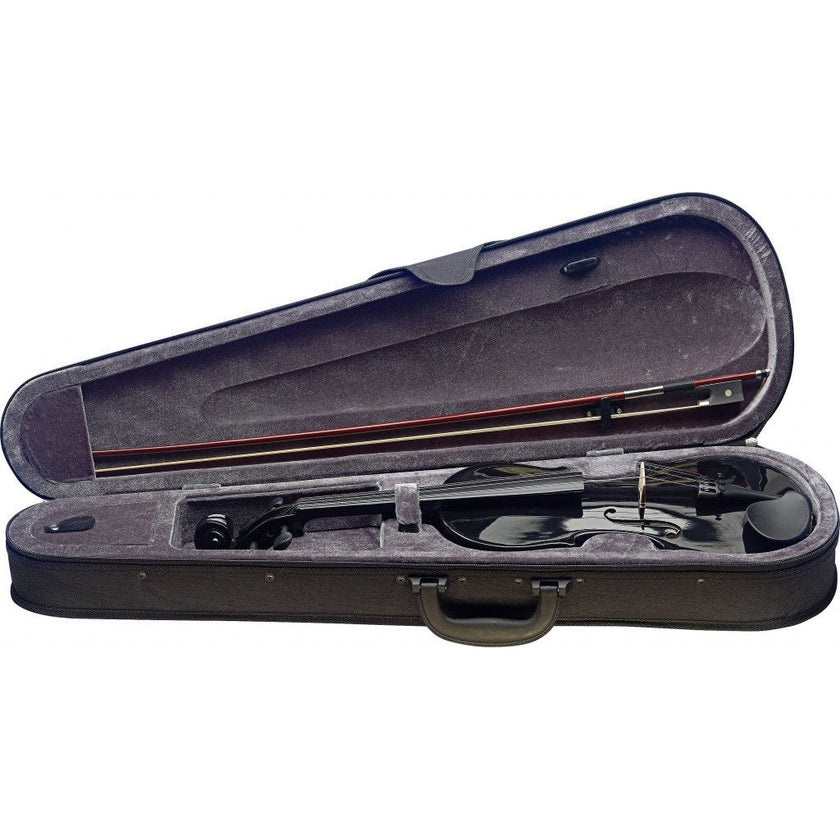 VN4/4-TBK 4/4 Violin Solid Maple/Soft case Black