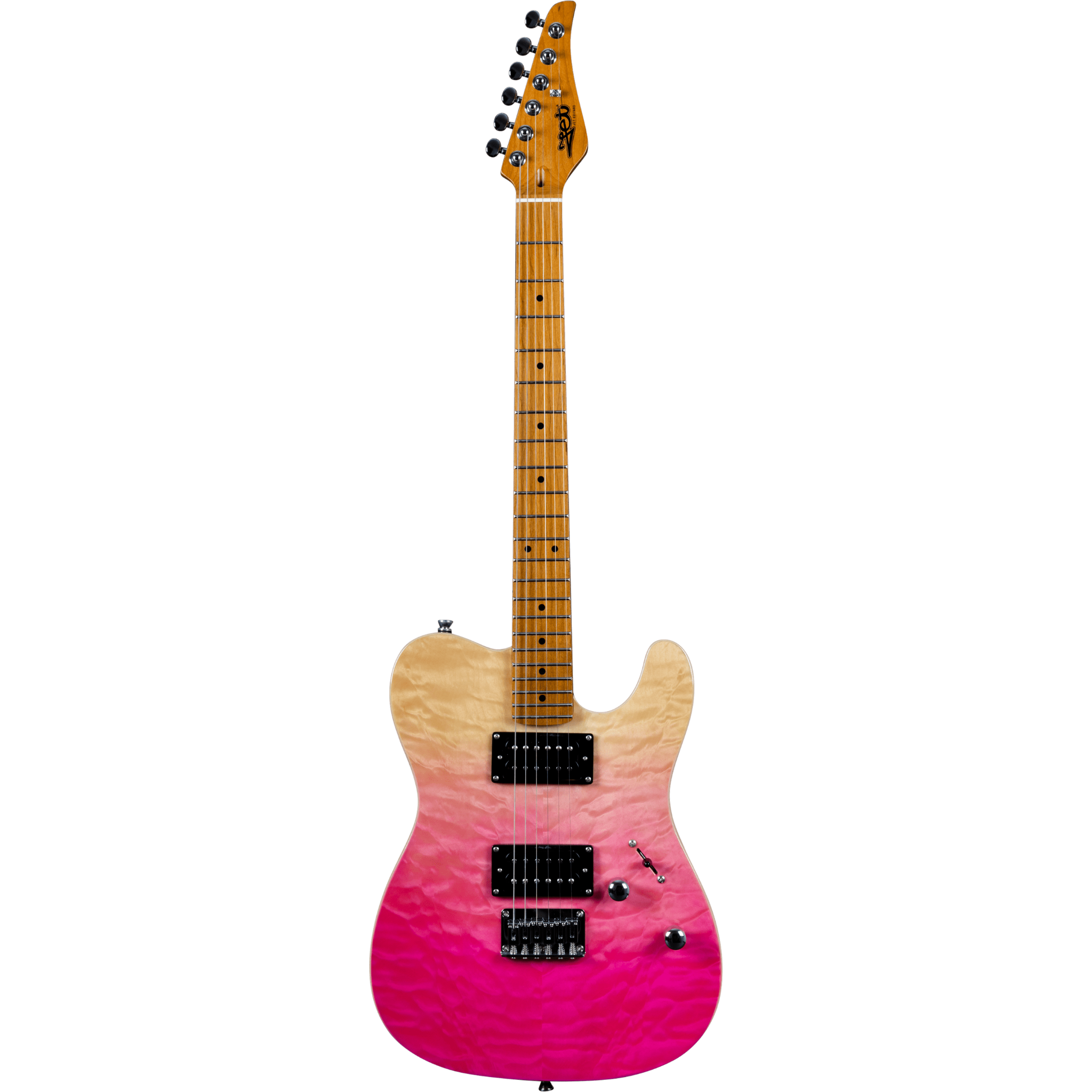 Jet Guitars JT-450  Quilted  Trans pink