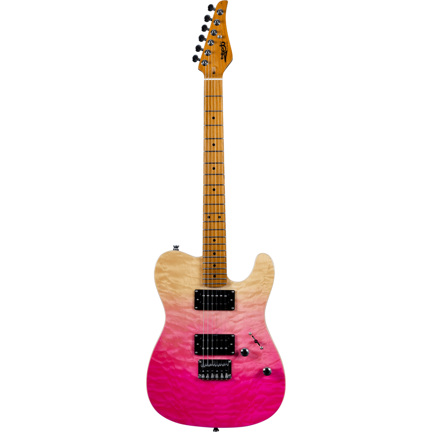 Jet Guitars JT-450  Quilted  Trans pink