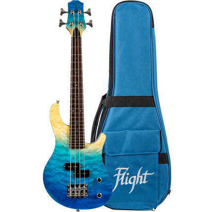 Flight MINI BASS TBL Electric solid body Trans Blue