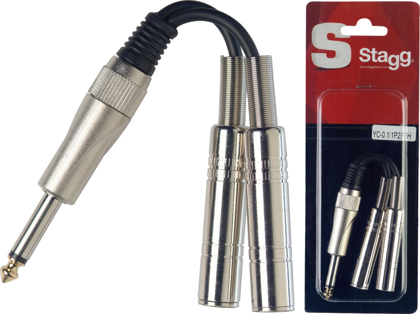 YC-01/1P2PFH 1Xjack Mono M/2Xjack Fem-0,1Mt
