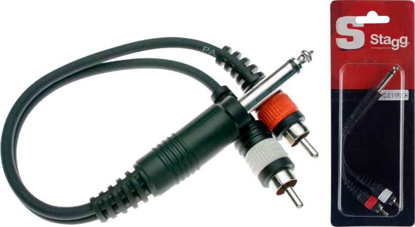 YC-01/1P2CH 1Xjack Mono M/2Xrca P- 0.1 Mt