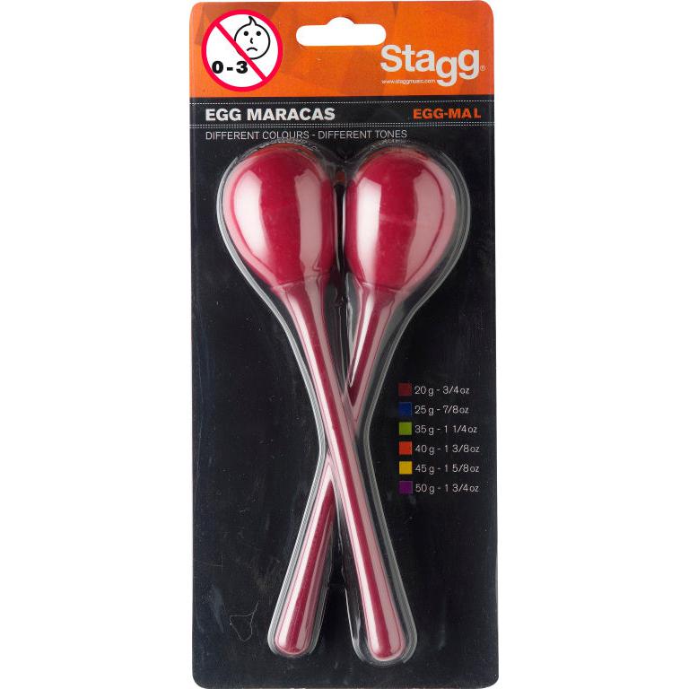 EGG-MAL/RD 2Pc Egg Maracas L/ 3/4Oz/Red