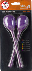 EGG-MAL/PP 2Pc Egg Maracas L/7/8Oz Purple