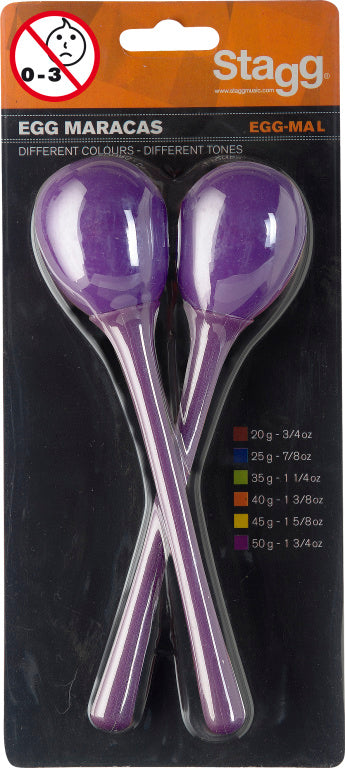 EGG-MAL/PP 2Pc Egg Maracas L/7/8Oz Purple