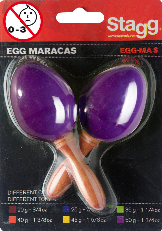 EGG-MAS/PP 2Pc Egg Maracas Small 25gram  Purple