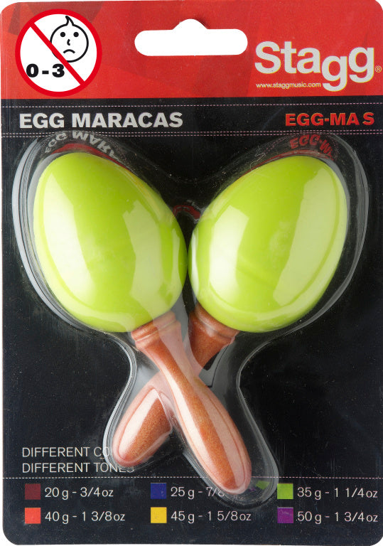 EGG-MAS/GR 2Pc Egg Maracas Small 35gram Green