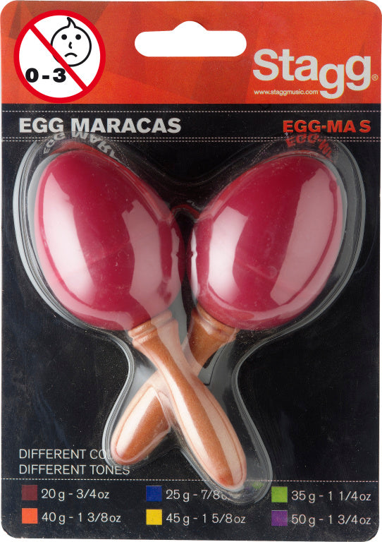 EGG-MAS/RD 2Pc Egg Maracas Small 20gram Red