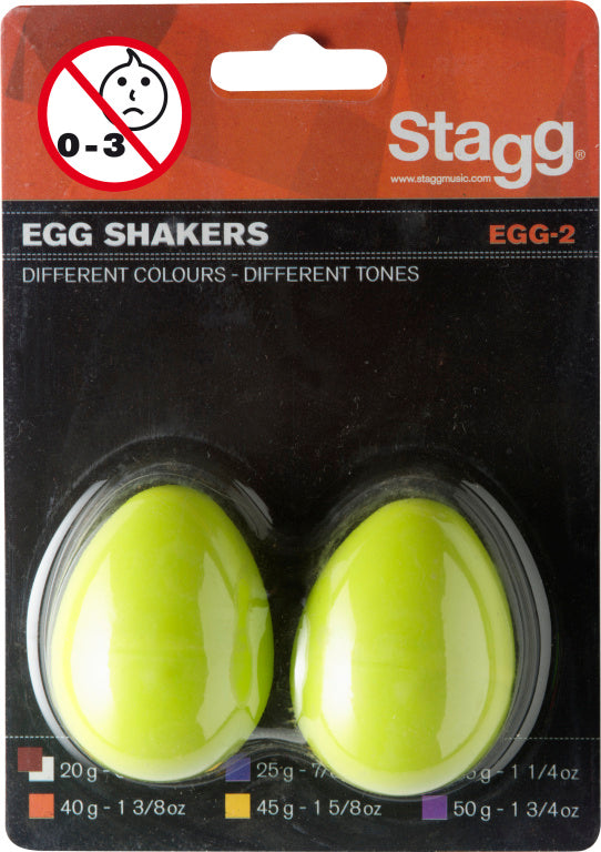EGG-2GR 2Pc Egg Shakers/1 1/4Oz/Green