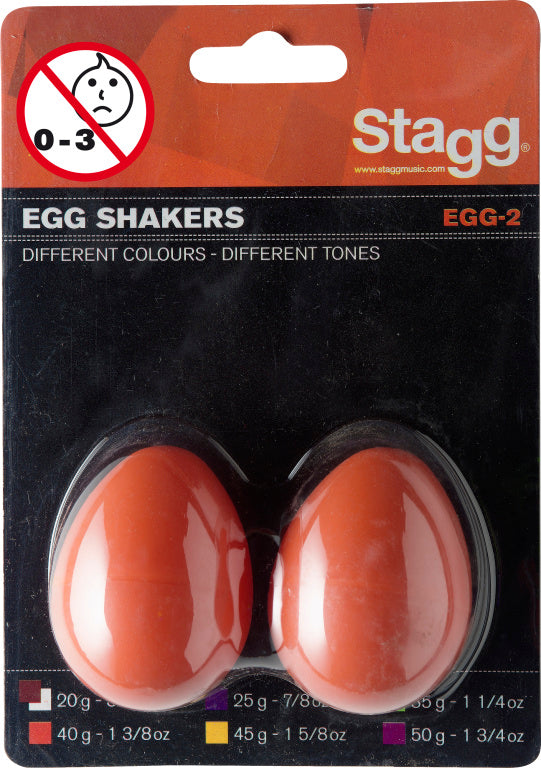 EGG-2OR 2Pc Egg Shakers/1 3/8Oz/Orange