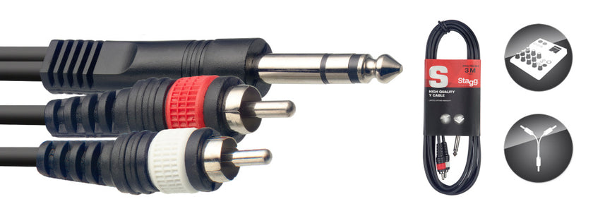 SYC3/PS2CME 3M/10F SPLIT MLD ST.PLUG-2RCAm