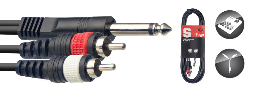 SYC3/P2CME 3M/10FT SPLIT MLD PLUG-2RCAm