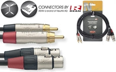 NTC3CMXFR 3M/10FT TWIN CBL RCAm-XLRf DLX