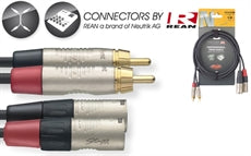 NTC3CMXMR 3M/10FT TWIN CBL RCAm-XLRm DLX