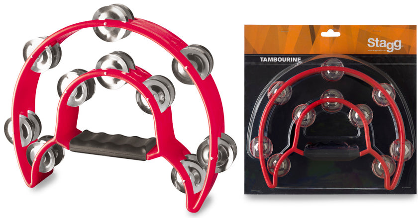 TAB-1RD Cutaway Tambourine 20 Jing,Red
