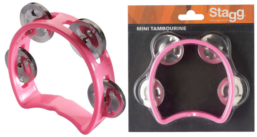 TAB-MINI/PK Cutaway Tambourine 4Jing Pink