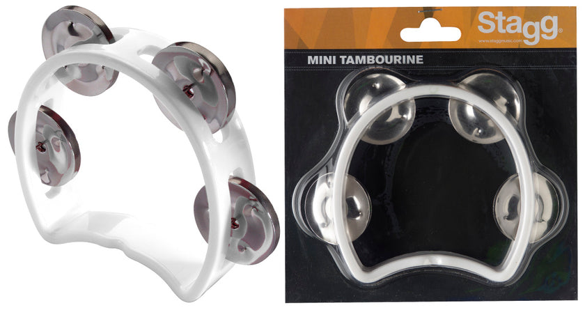 TAB-MINI/WH Cutaway Tambourine 4Jing White