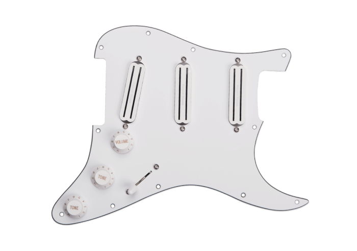 Pickguard Triple Rails White Assy