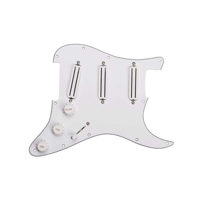 Pickguard Triple Rails White Assy