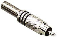 0200-M-BLACKH Rca Male Plug-Nickel Plated