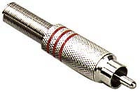 0200-M-REDH Rca Male Plug-Nickel Plated