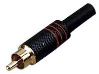 0200-M-BK-REDH Rca Male Plug-Nickel Plt Black