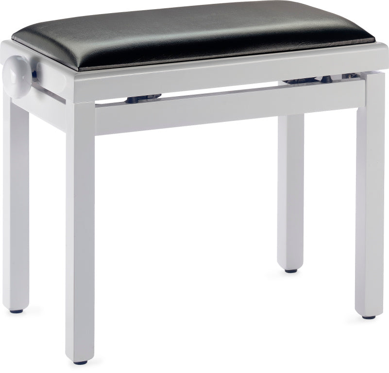 PB39WHPSBK White Pianobench,Polished+Vinyl Top