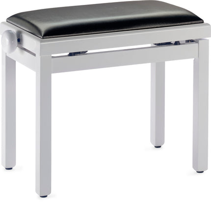 PB39WHPSBK White Pianobench,Polished+Vinyl Top